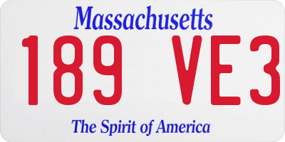 MA license plate 189VE3