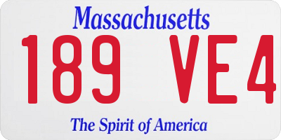 MA license plate 189VE4