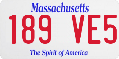 MA license plate 189VE5