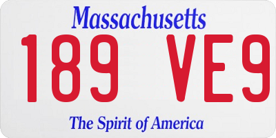 MA license plate 189VE9