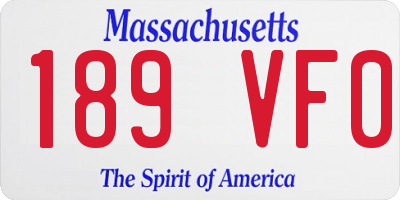 MA license plate 189VF0