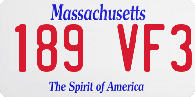 MA license plate 189VF3