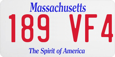 MA license plate 189VF4