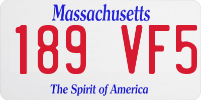 MA license plate 189VF5