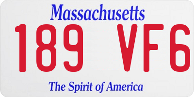 MA license plate 189VF6