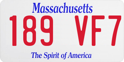 MA license plate 189VF7