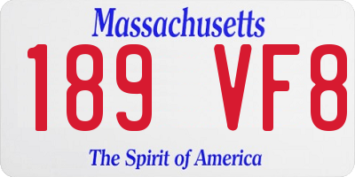 MA license plate 189VF8
