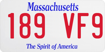MA license plate 189VF9