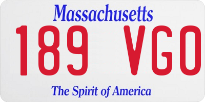 MA license plate 189VG0