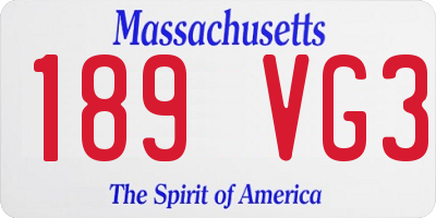 MA license plate 189VG3