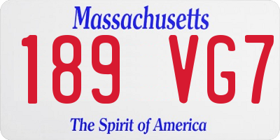 MA license plate 189VG7