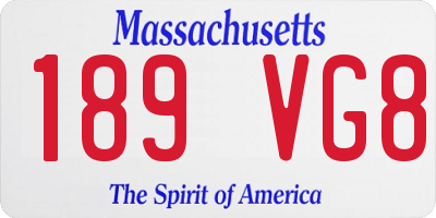 MA license plate 189VG8