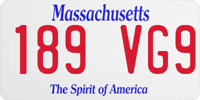 MA license plate 189VG9