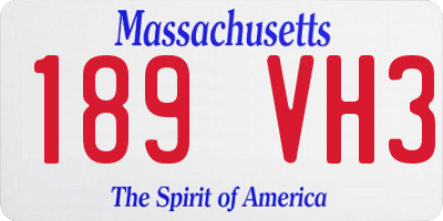 MA license plate 189VH3