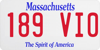MA license plate 189VI0