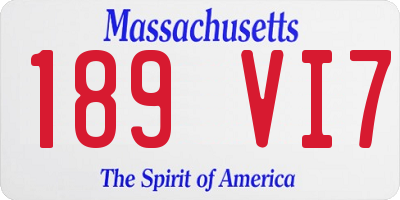 MA license plate 189VI7