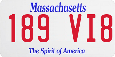 MA license plate 189VI8