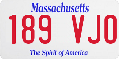 MA license plate 189VJ0