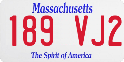 MA license plate 189VJ2