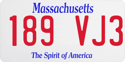 MA license plate 189VJ3