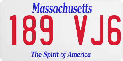 MA license plate 189VJ6