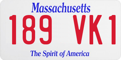 MA license plate 189VK1