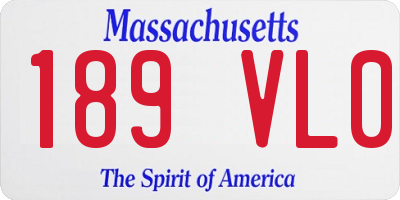MA license plate 189VL0