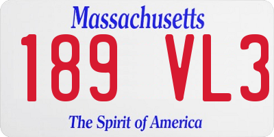 MA license plate 189VL3