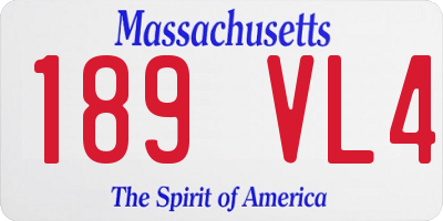 MA license plate 189VL4