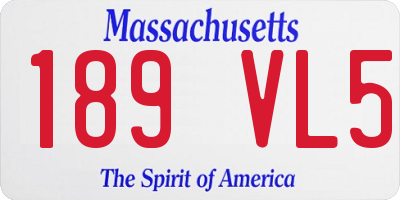 MA license plate 189VL5
