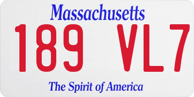 MA license plate 189VL7
