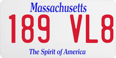 MA license plate 189VL8