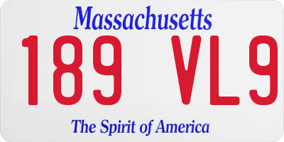 MA license plate 189VL9