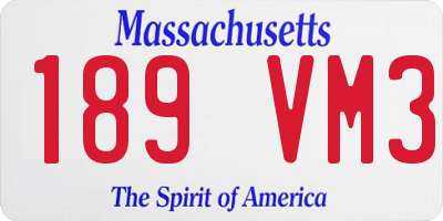 MA license plate 189VM3
