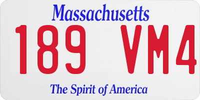 MA license plate 189VM4