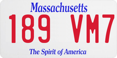 MA license plate 189VM7