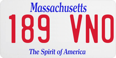 MA license plate 189VN0