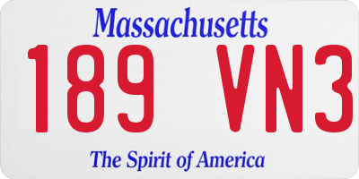 MA license plate 189VN3