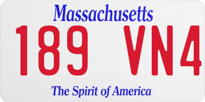 MA license plate 189VN4