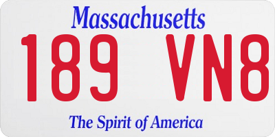 MA license plate 189VN8