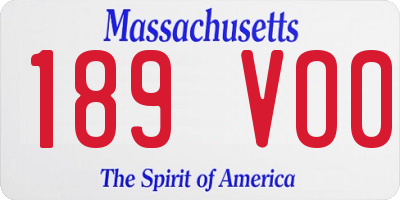 MA license plate 189VO0
