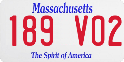 MA license plate 189VO2