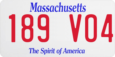 MA license plate 189VO4