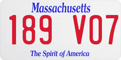 MA license plate 189VO7