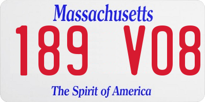 MA license plate 189VO8