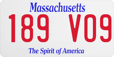 MA license plate 189VO9