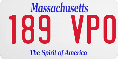 MA license plate 189VP0