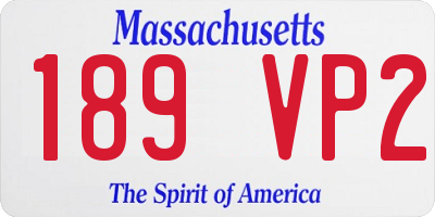 MA license plate 189VP2