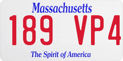 MA license plate 189VP4