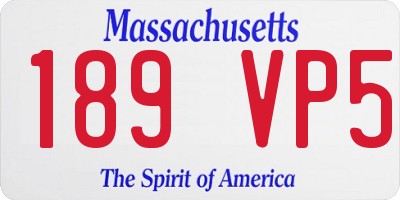 MA license plate 189VP5